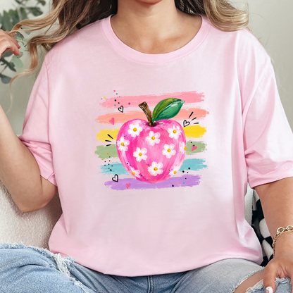 Teacher Watercolor Apple Graphic Tee