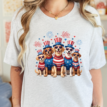 Dogs Patriotic Graphic Tee