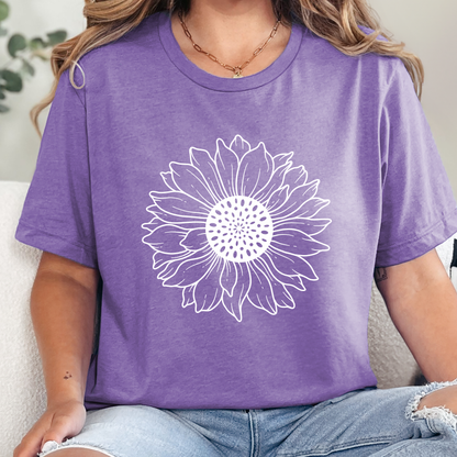 Sunflower Outline Graphic Tee