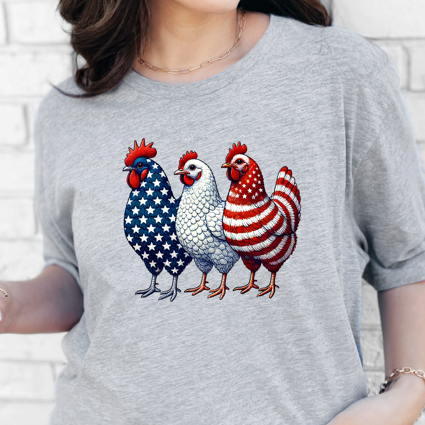 Patriotic Chickens Graphic Tee