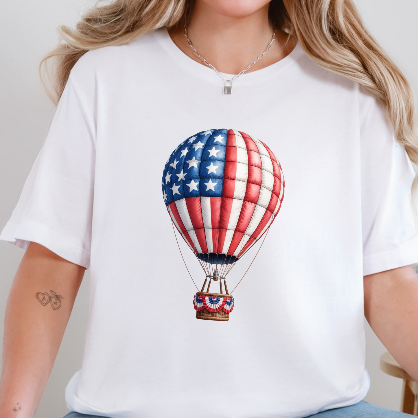 Patriotic Hot Air Balloon Graphic Tee