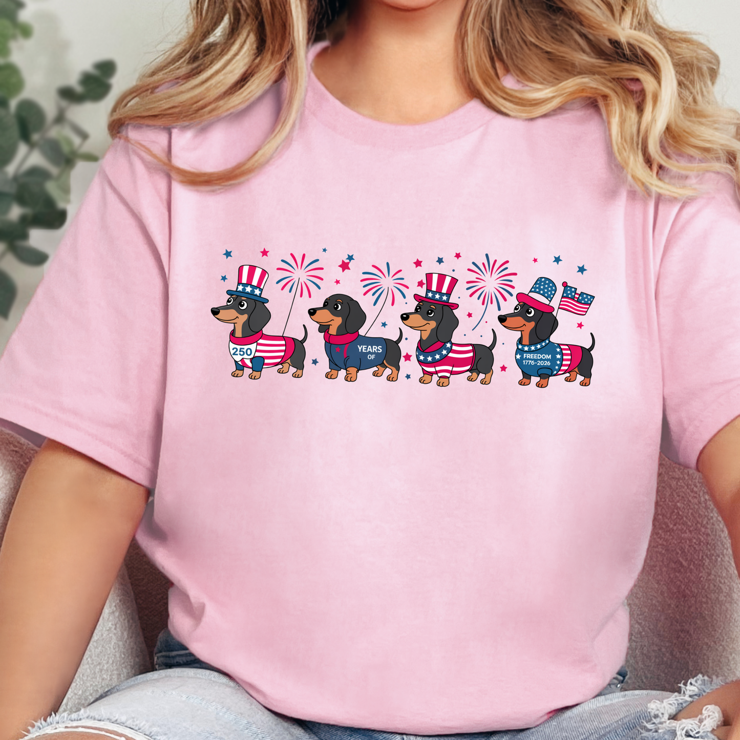 Patriotic Dachshund Graphic Tee
