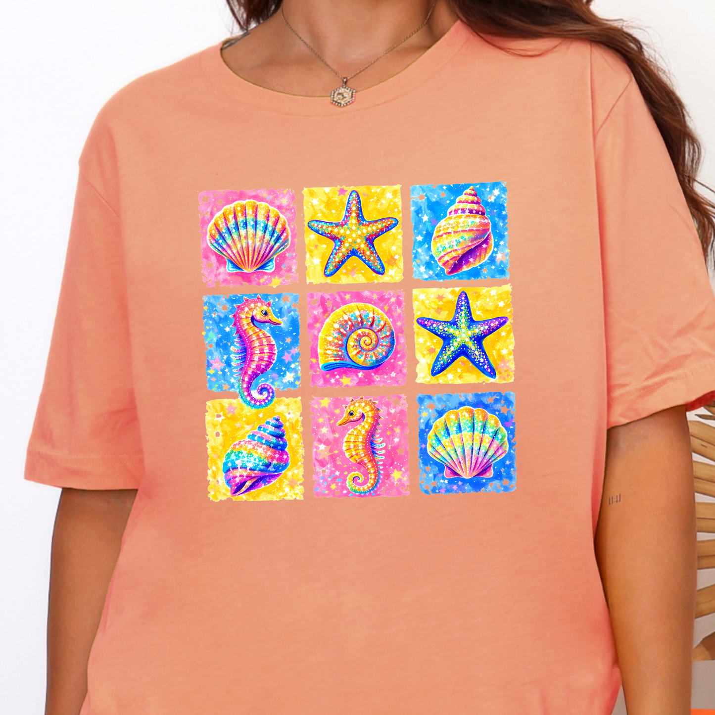 Preppy Summer Grid Graphic Tee