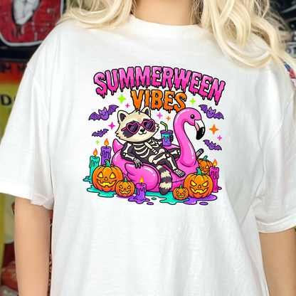 Summerween Vibes Raccoon Graphic Tee