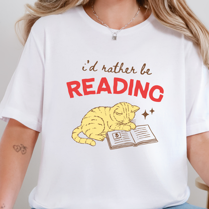 I'd Rather Be Reading Cat Graphic Tee