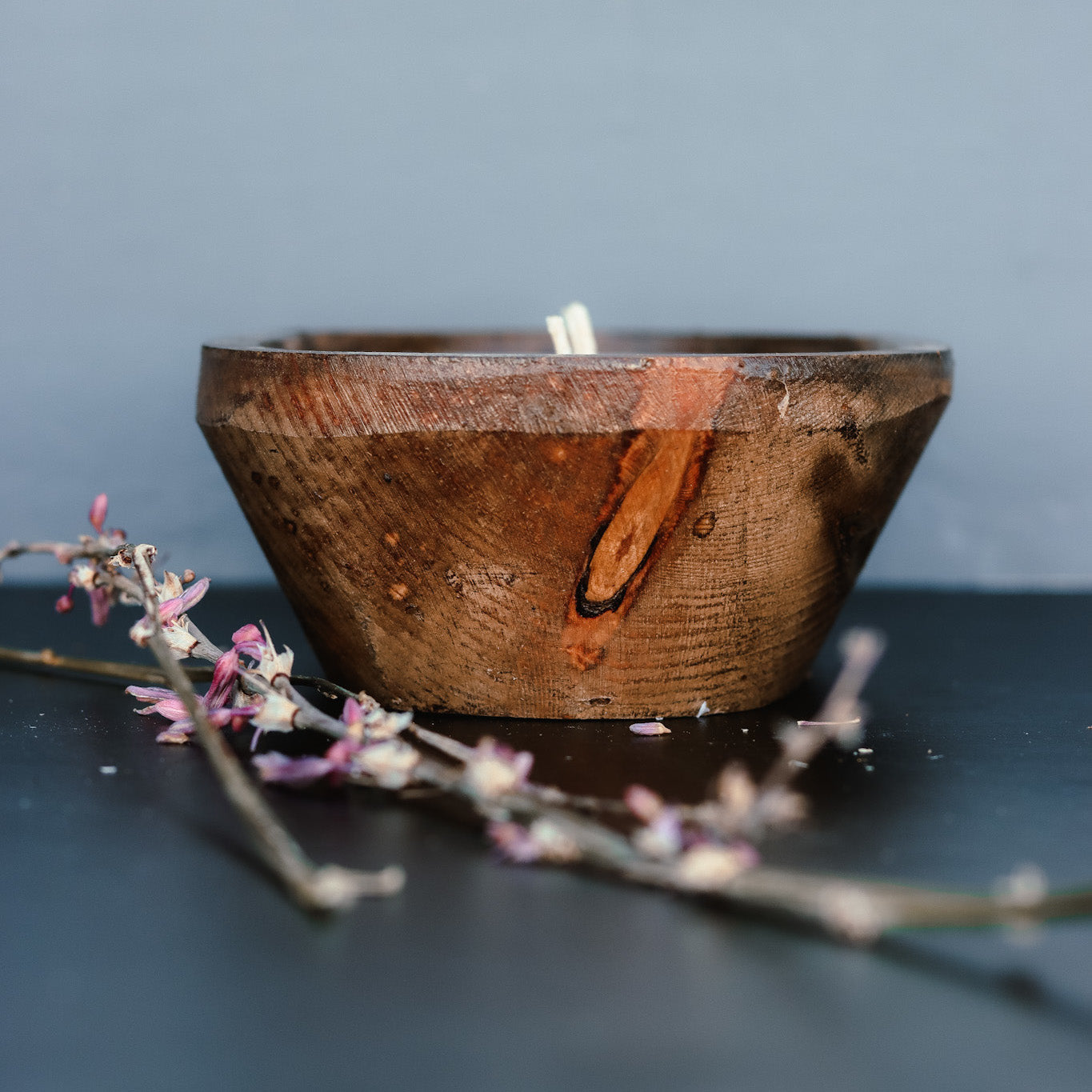 Christmas Hearth - 3 Wick Natural Wood Dough Bowl