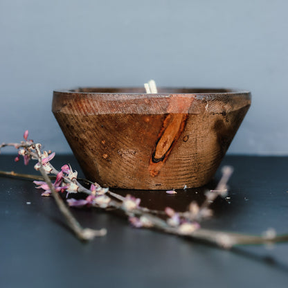Christmas Hearth - 3 Wick Natural Wood Dough Bowl