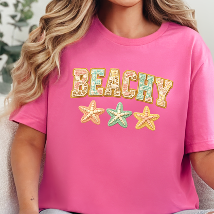 Beachy Floral Patchwork Graphic Tee