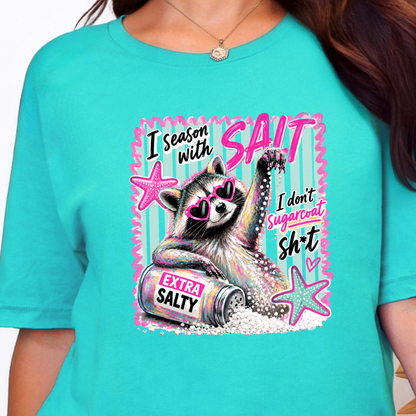 Season with Salt Raccoon Graphic Tee