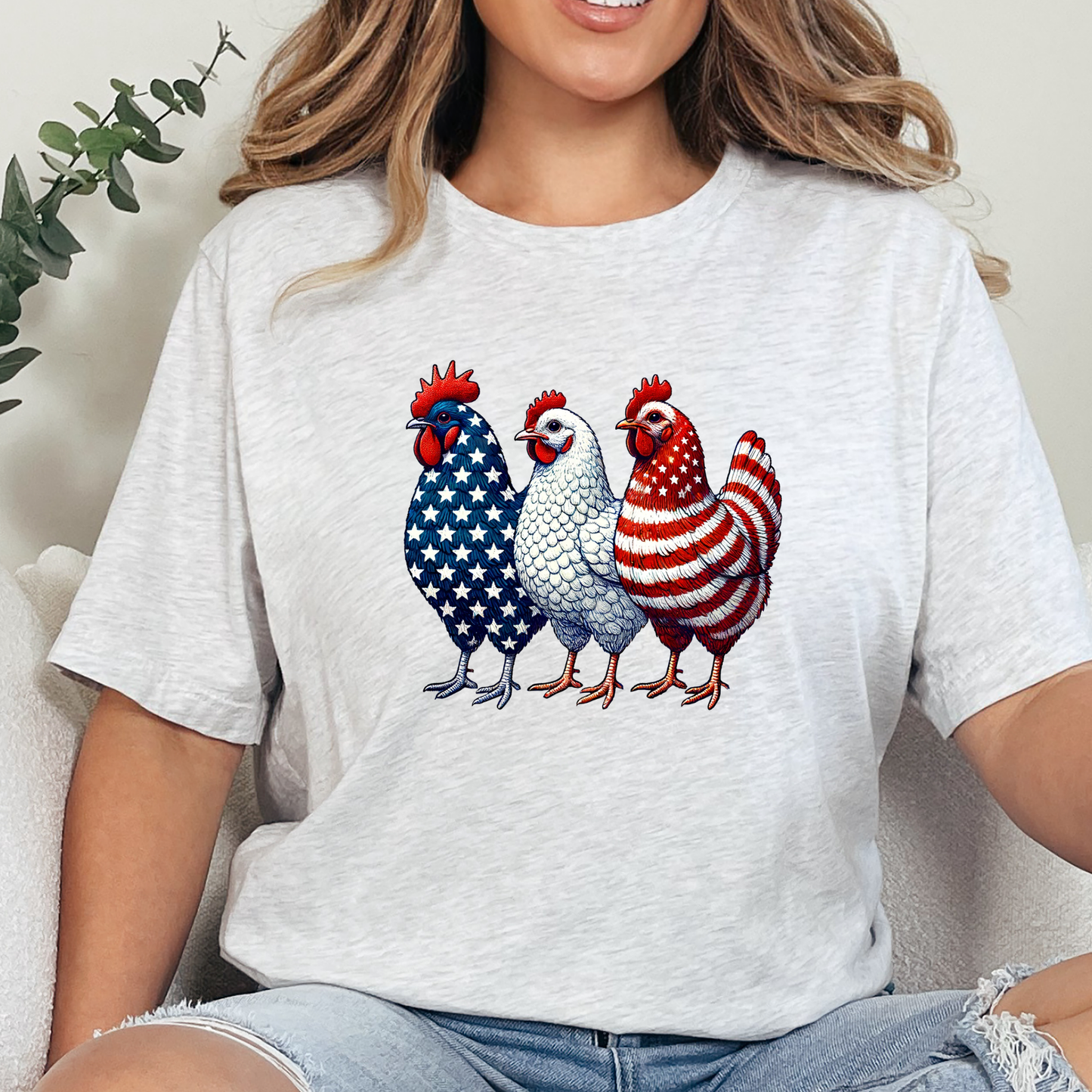 Patriotic Chickens Graphic Tee