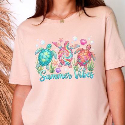 Summer Vibes Sea Turtles Graphic Tee