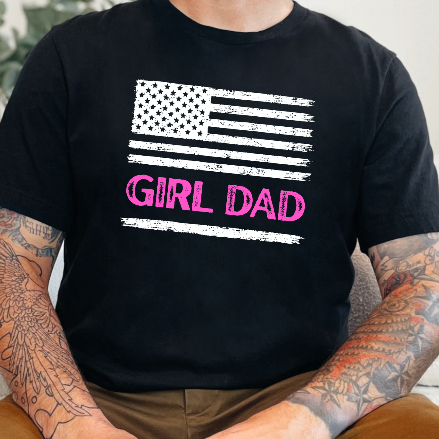 Patriotic Girl Dad Graphic Tee
