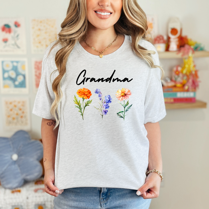 Custom Birth month flowers Graphic Tee