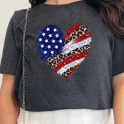 Flag Heart Graphic Tee