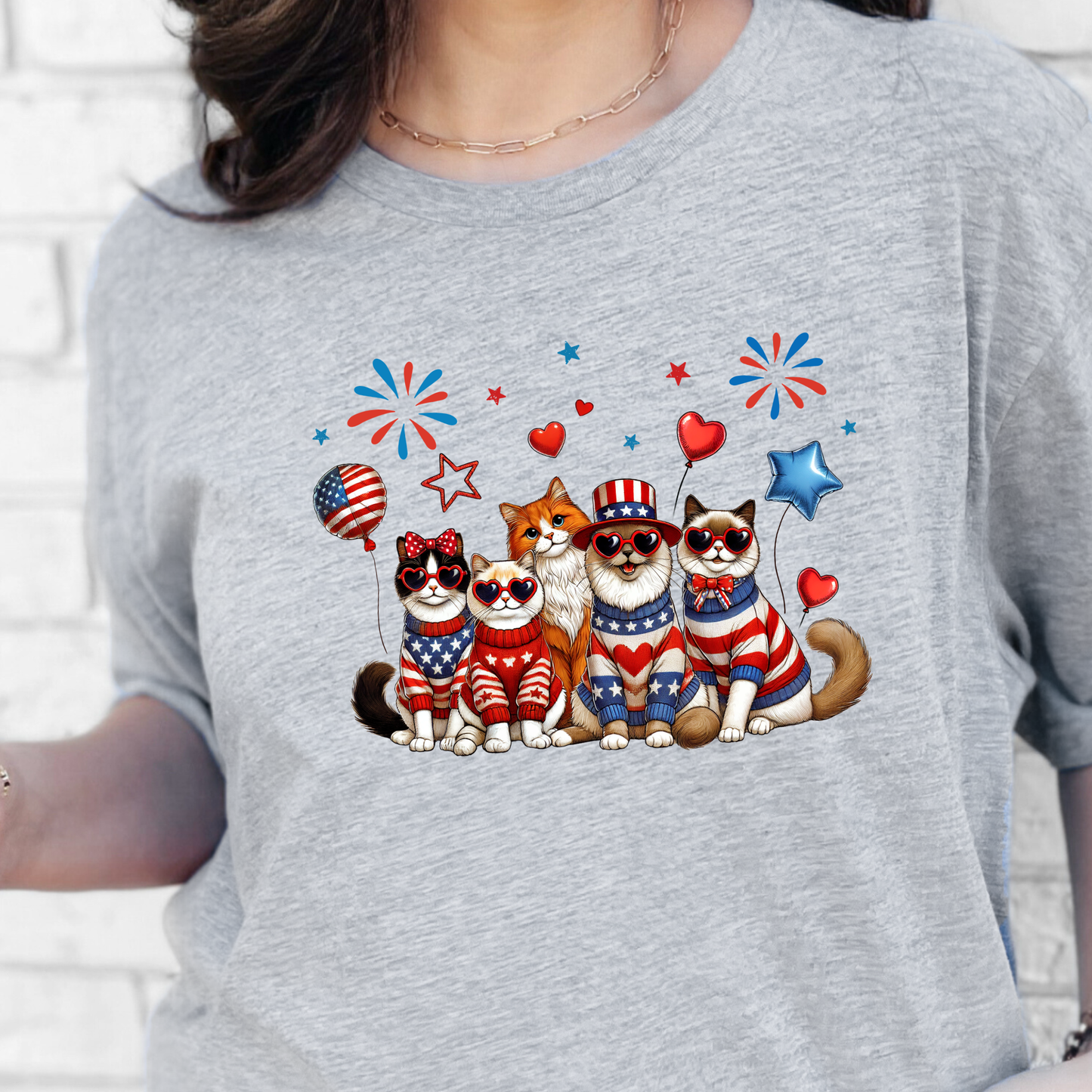 Cats Patriotic Graphic Tee