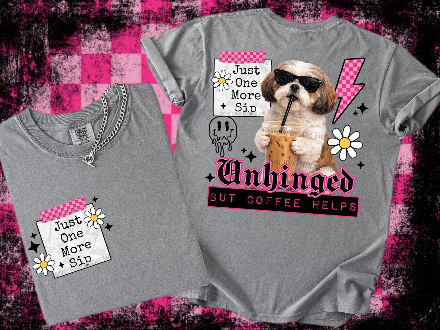 UNHINGED PUPS DOUBLE SIDED TEE