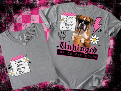 UNHINGED PUPS DOUBLE SIDED TEE