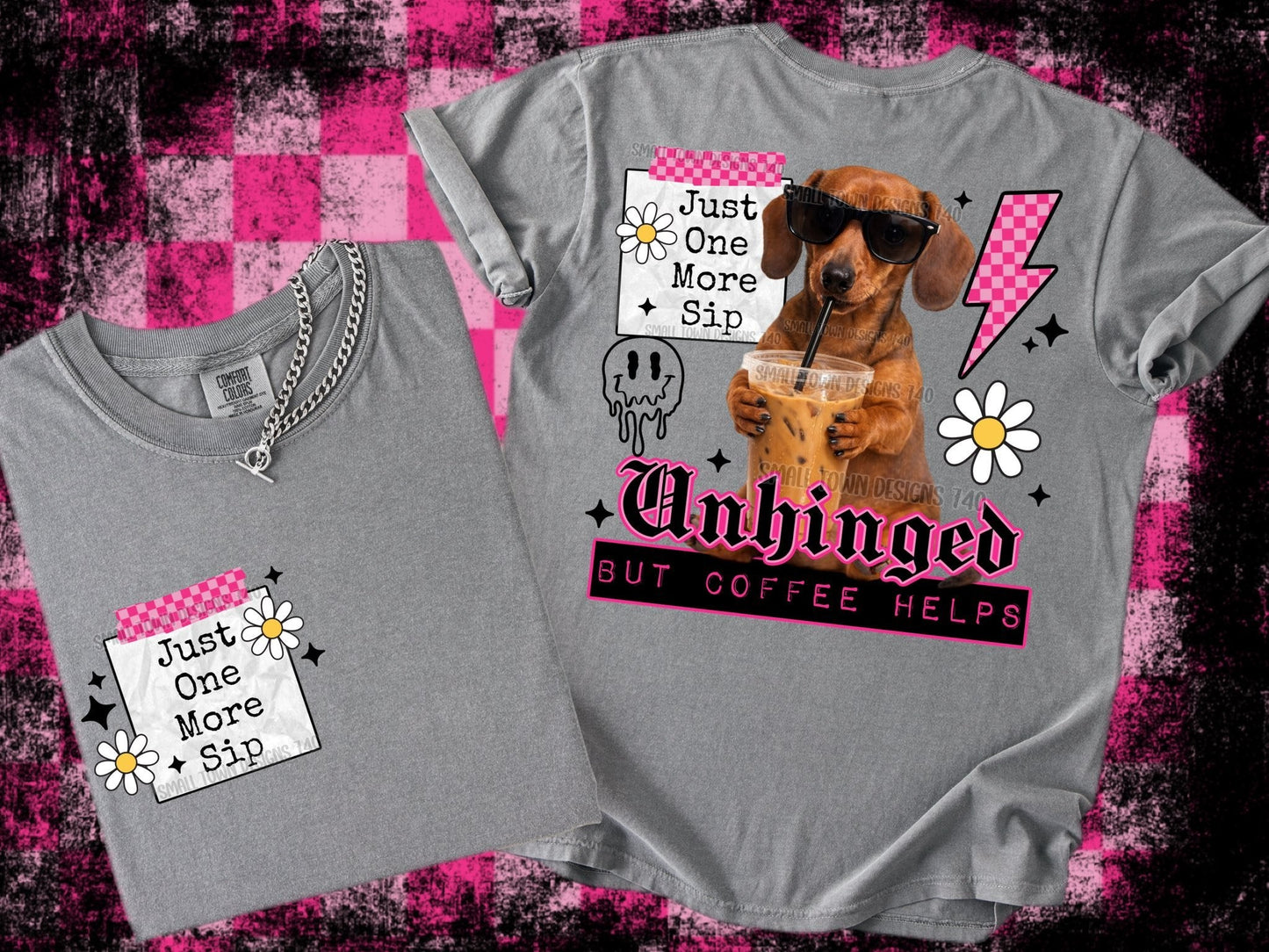 UNHINGED PUPS DOUBLE SIDED TEE
