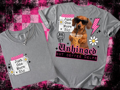 UNHINGED PUPS DOUBLE SIDED TEE