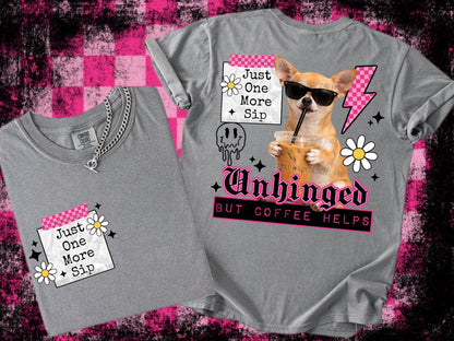 UNHINGED PUPS DOUBLE SIDED TEE