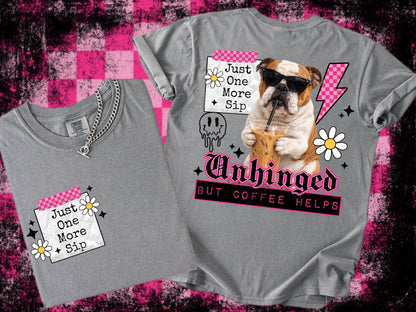 UNHINGED PUPS DOUBLE SIDED TEE