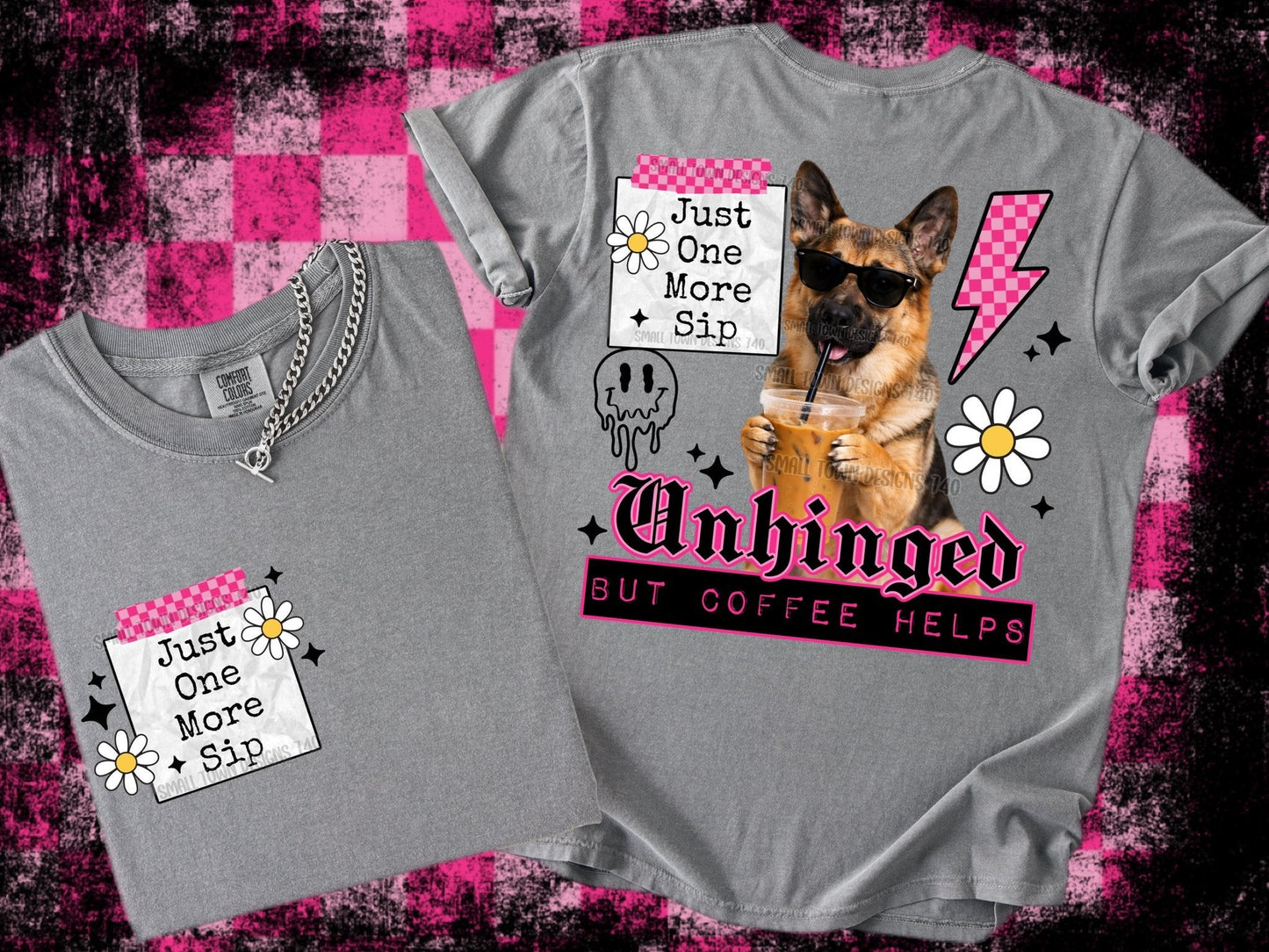 UNHINGED PUPS DOUBLE SIDED TEE