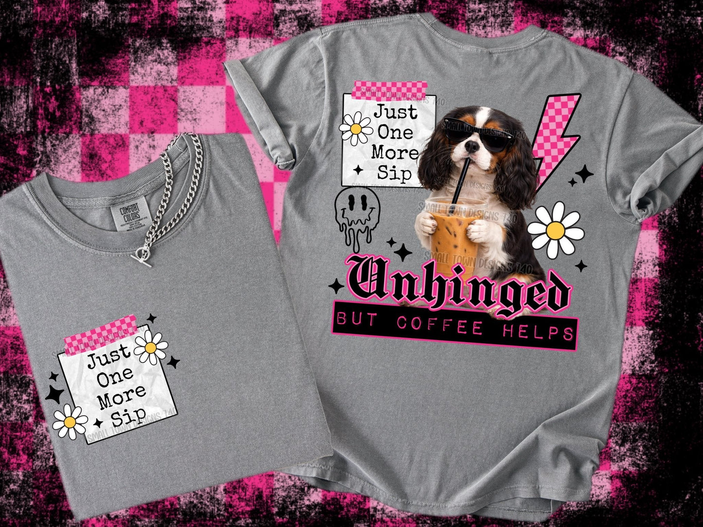 UNHINGED PUPS DOUBLE SIDED TEE