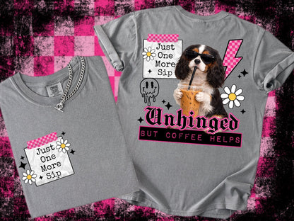 UNHINGED PUPS DOUBLE SIDED TEE