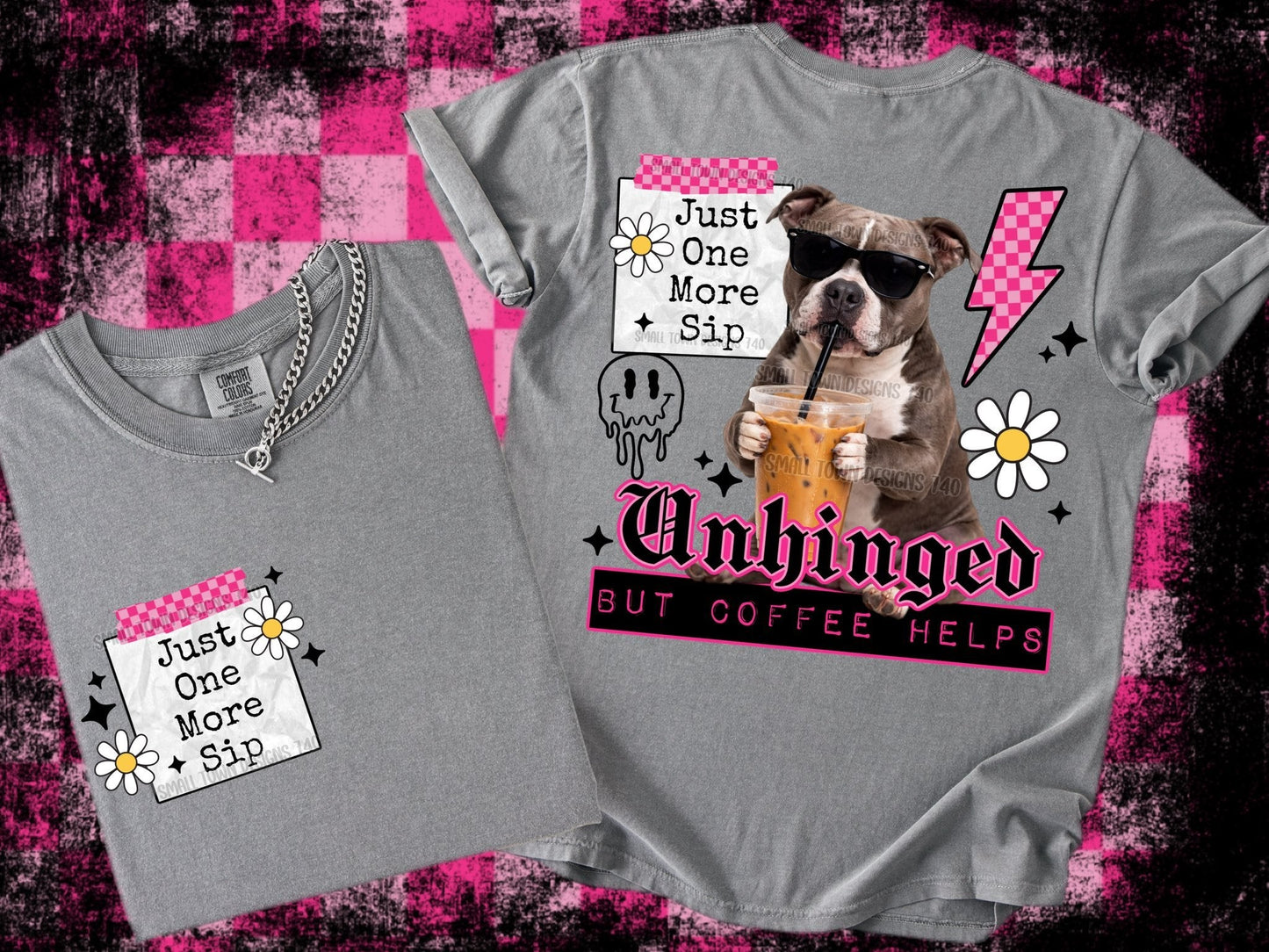 UNHINGED PUPS DOUBLE SIDED TEE