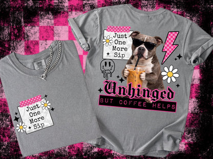 UNHINGED PUPS DOUBLE SIDED TEE