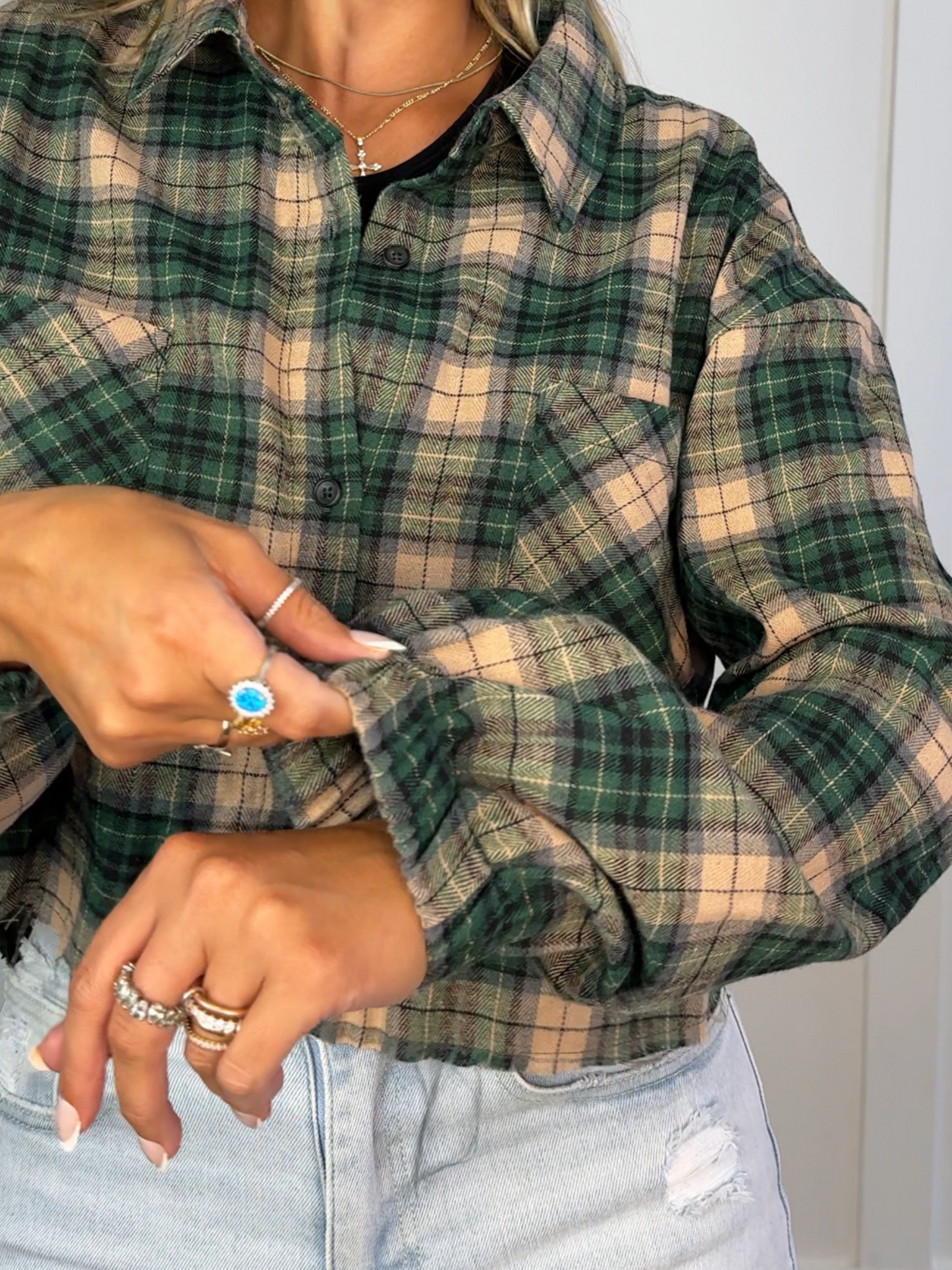 Rory Plaid Cropped Flannel