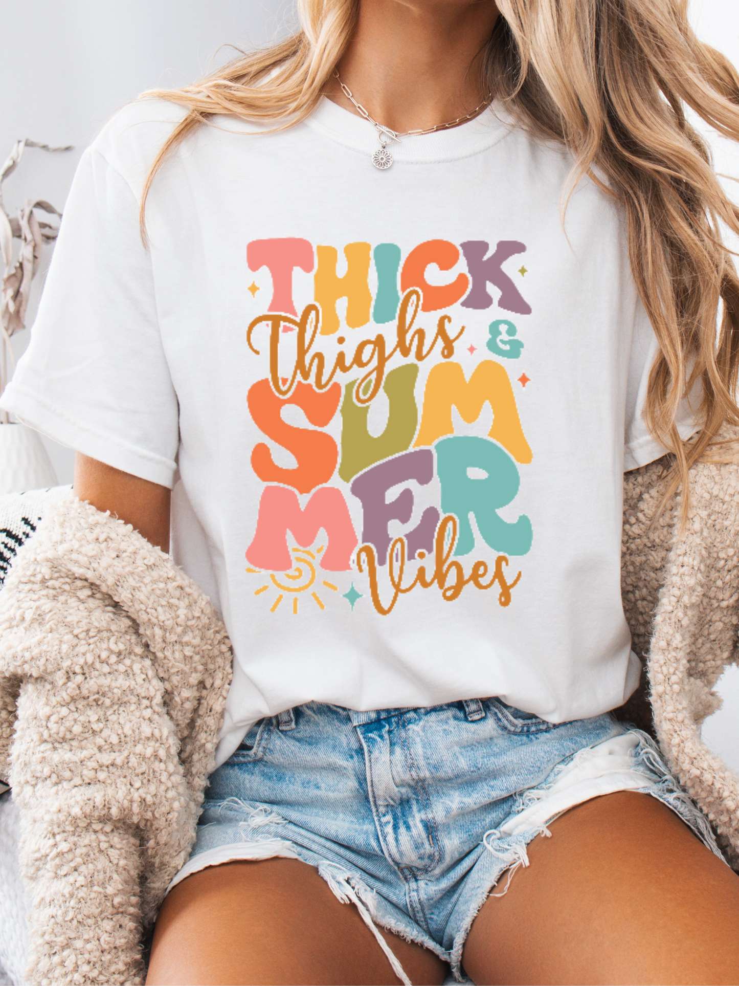 Thick Thighs And Summer Vibes Graphic