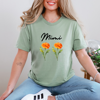 Custom Birth month flowers Graphic Tee
