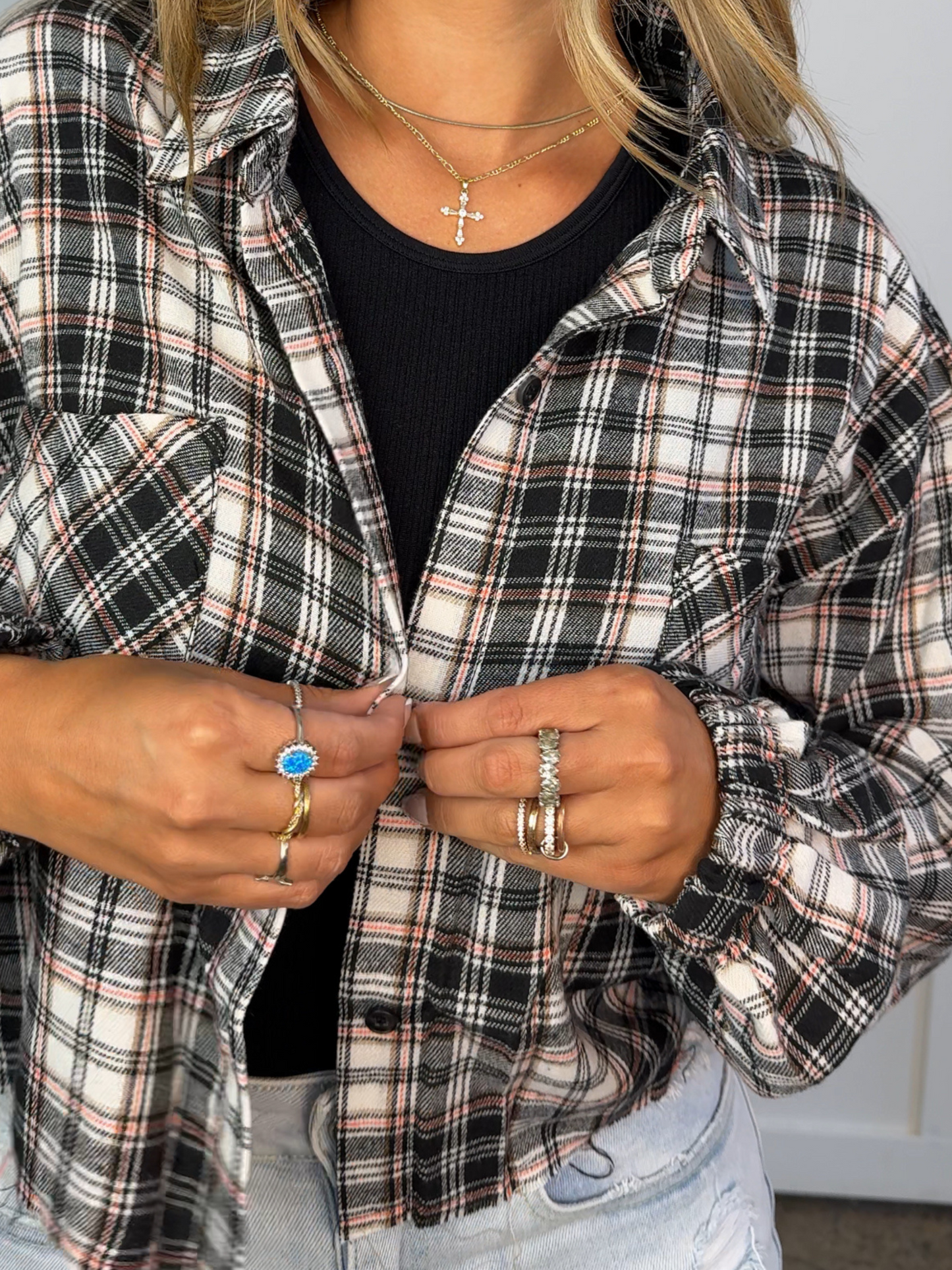 Rory Plaid Cropped Flannel