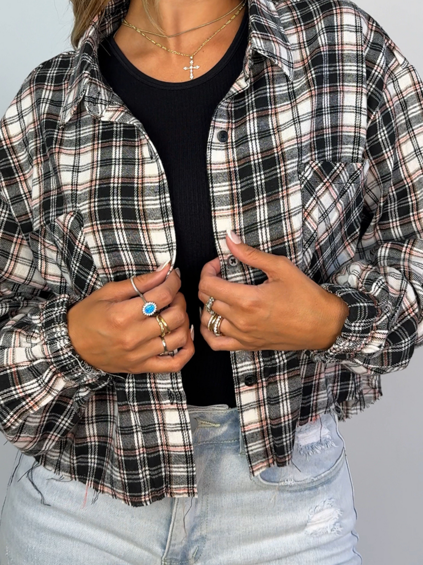 Rory Plaid Cropped Flannel