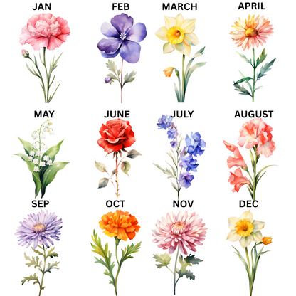 Custom Birth month flowers Graphic Tee