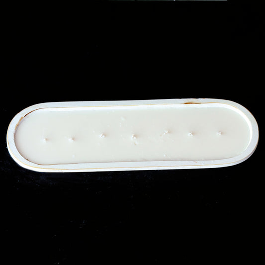 Fresh Lavender - 7 Wick White Wood Dough Bowl Soy Candle