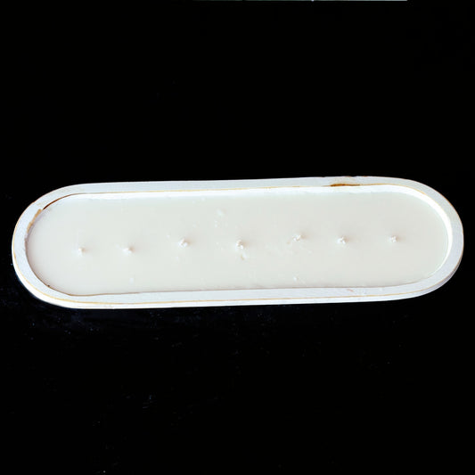 7 Wick White Wood Dough Bowl - Choose Your Scent