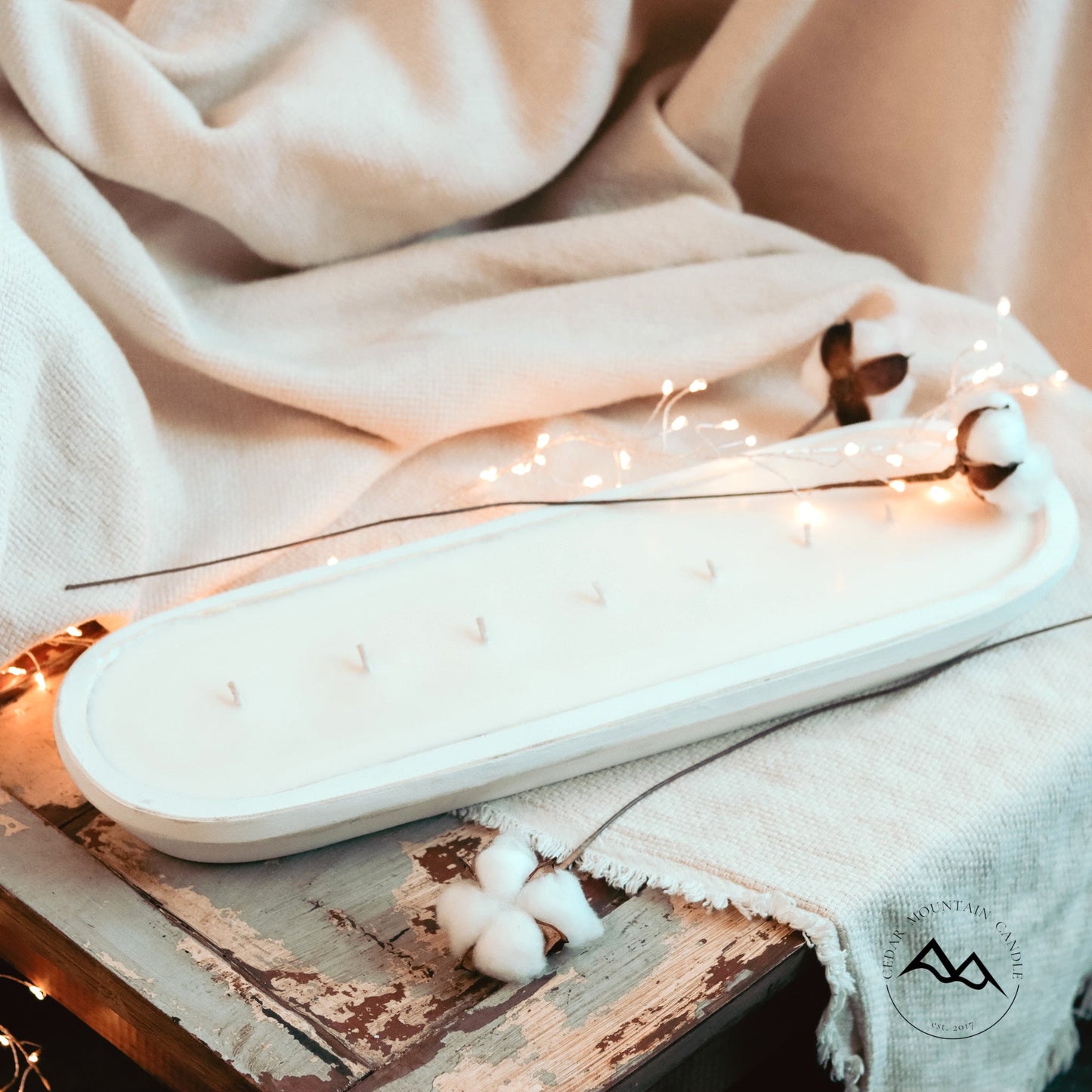 Arabian Dusk - 7 Wick White Wood Dough Bowl Candle