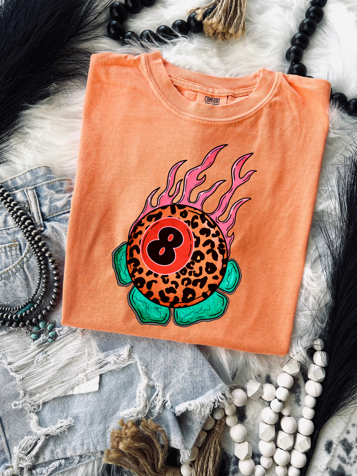 Leopard 8 ball Tee