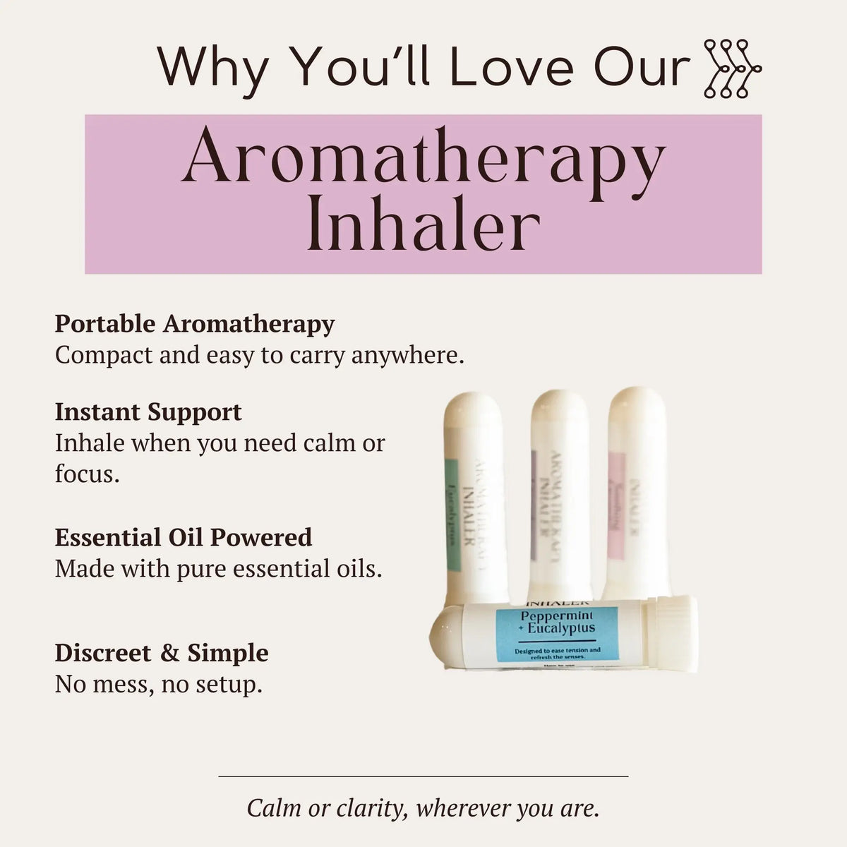 Lavender + Vanilla Aroma Nasal Inhaler Stick
