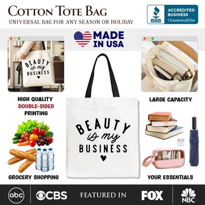 Beauty Is My Business Artist Tote Bag, Minimalist Salon Gift Shopper