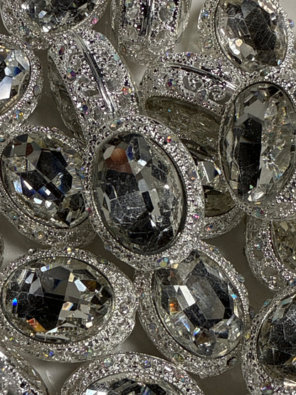 Rhinestone Oval Bead