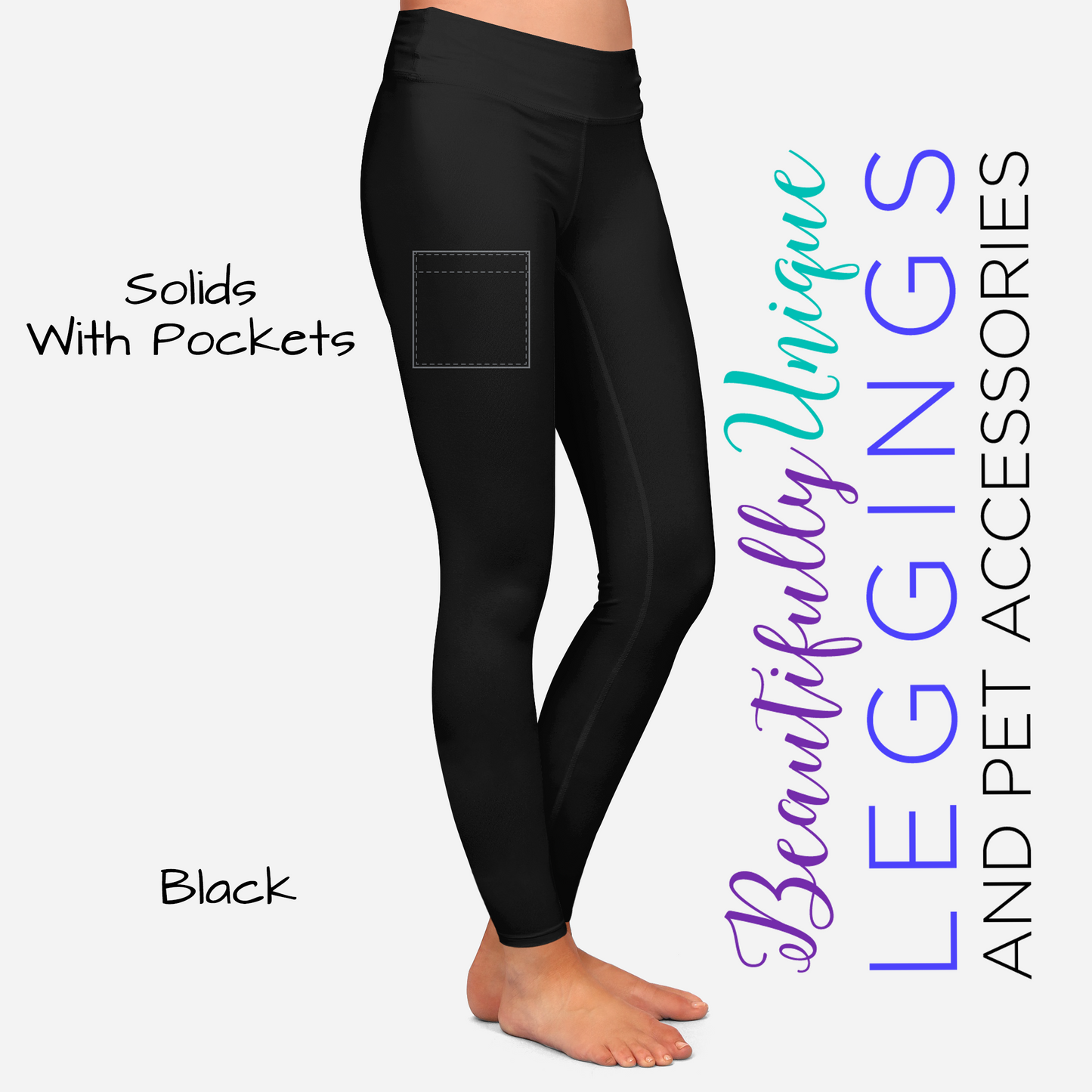 CLEARANCE Solid with Pockets - High-quality Handcrafted Vibrant Leggings