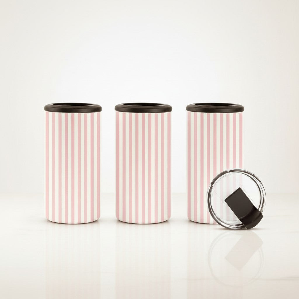 4-in-1 Blush Pink Pinstripe Tumbler