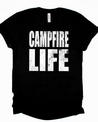 Campfire Life Distressed Graphic Tee