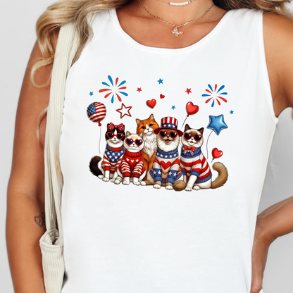 Cats Patriotic Graphic Tee