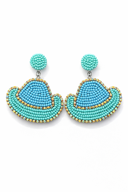 Stardust Beaded Cowgirl Hat Earrings