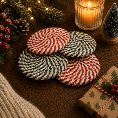 Candy Cane Coaster 4pk