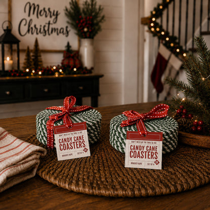 Candy Cane Coaster 4pk